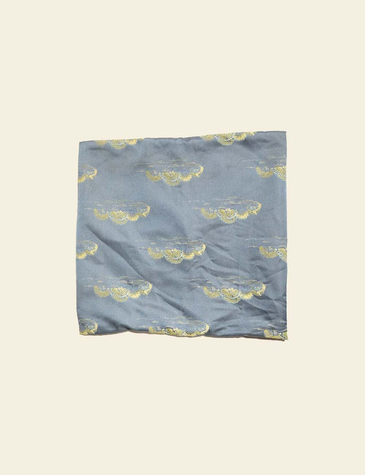 Clouds Print Blue Silk Cushion Cover