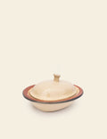 Cream Matte Dotted Bowl with Lid