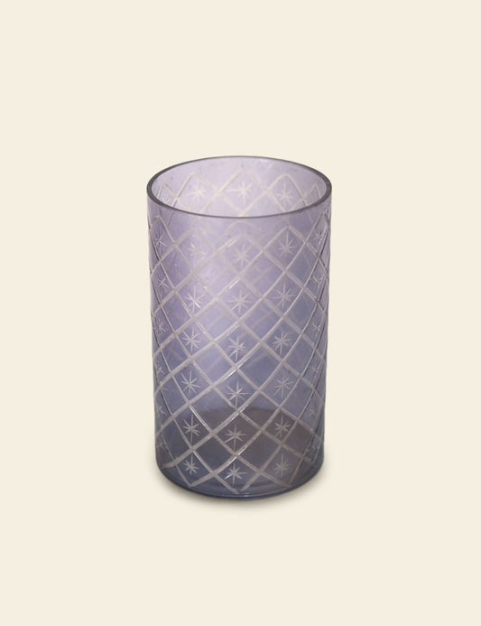 Cross Cut Glass Vase