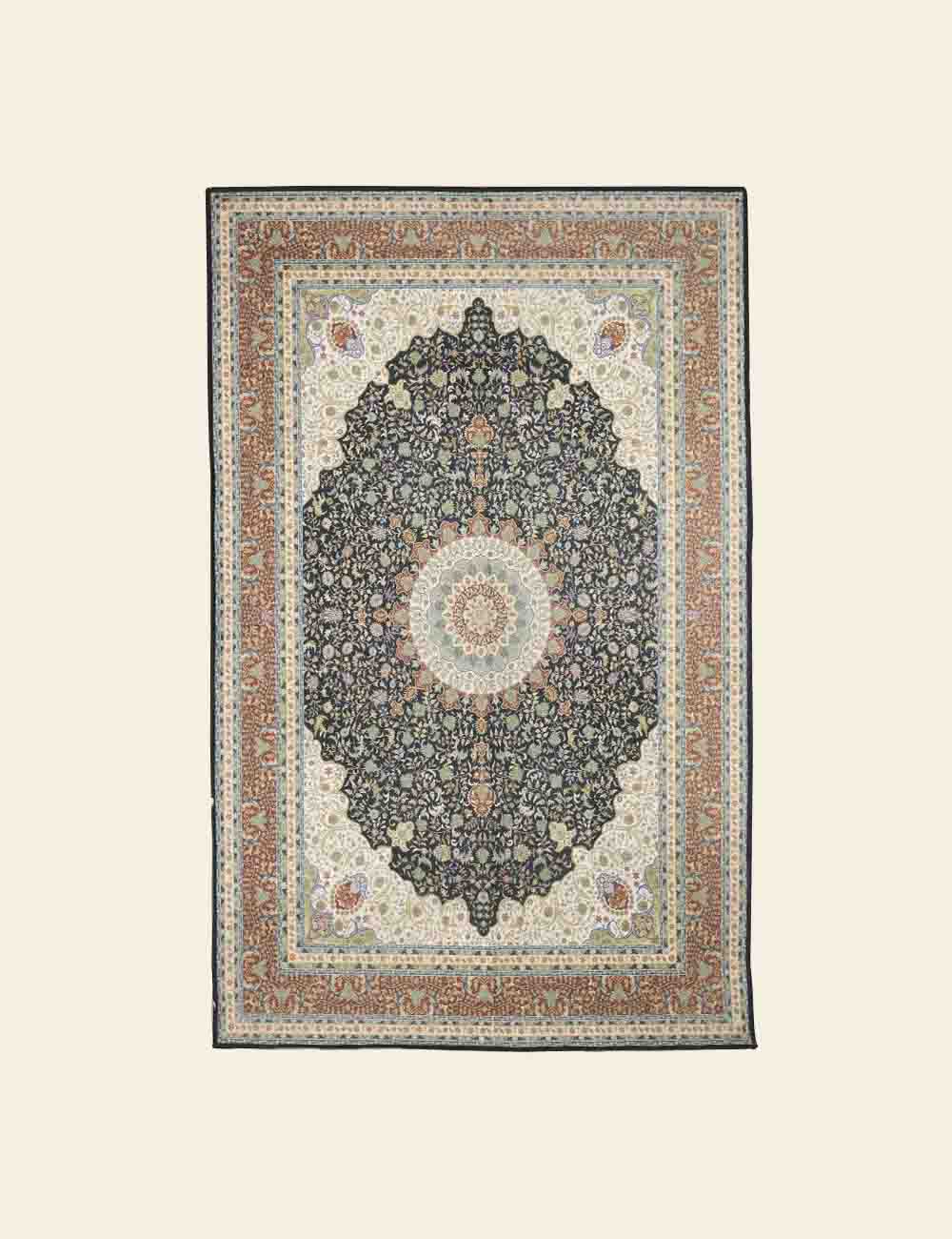 Dark Blue & Off-White Irani Rug