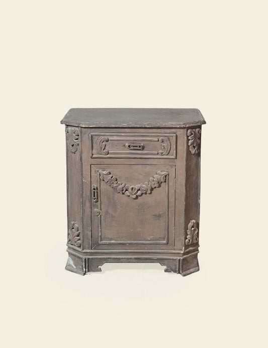 Dark Brown French Antique Side Table