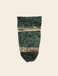 Dark Green Golden Lace Velvet Back Rest Cover
