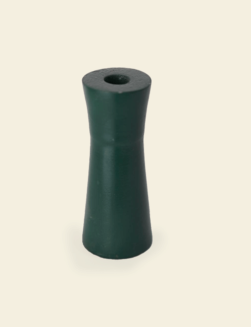 Dark Green Painted Queen Candle Holder
