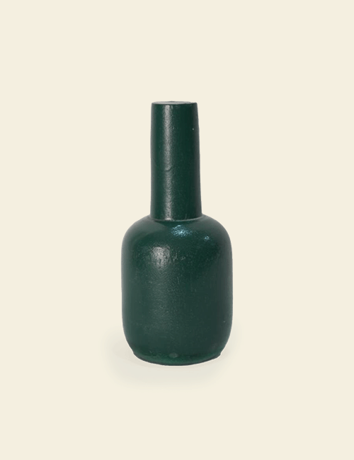 Dark Green Painted Wooden Mallet Vase