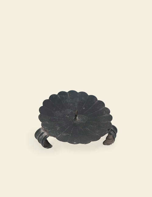 Dark Metallic Candle Flower Plate