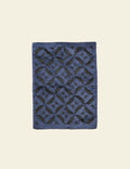 Dark Navy Blue and Black Silk Patchwork Cushion Cover