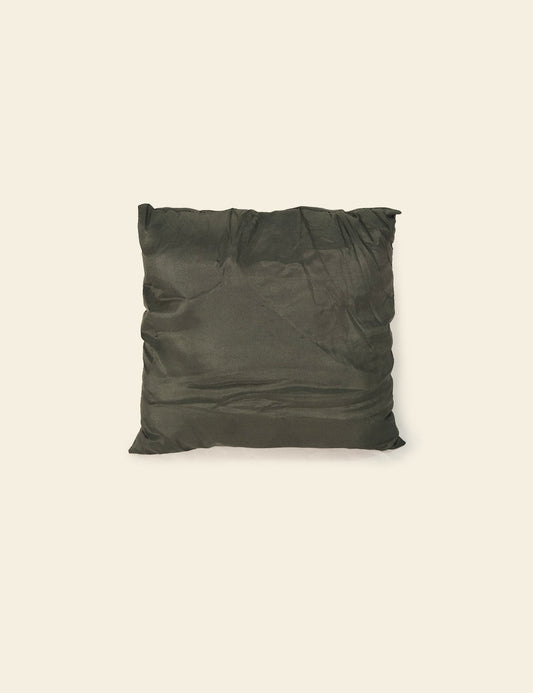 Dark Olive Green Raw Silk Cushion