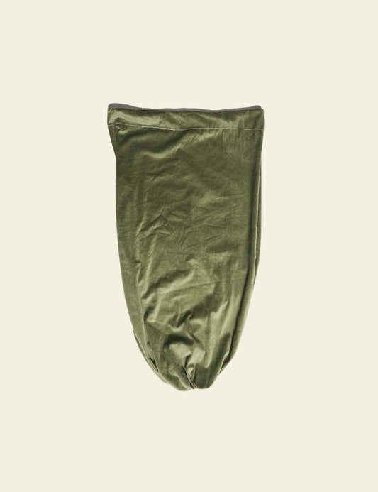 Dark Olive Green Velvet Back Rest Cover