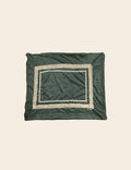 Dark Olive Green Velvet Cushion Cover with Golden Lace