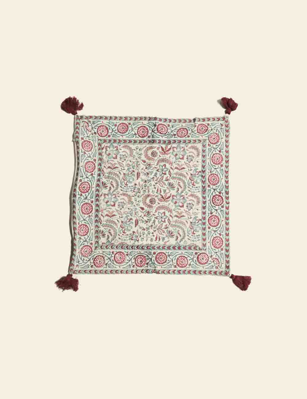 Detailed Colorful Floral Pattern Cushion Cover