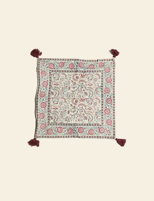 Detailed Colorful Floral Pattern Cushion Cover