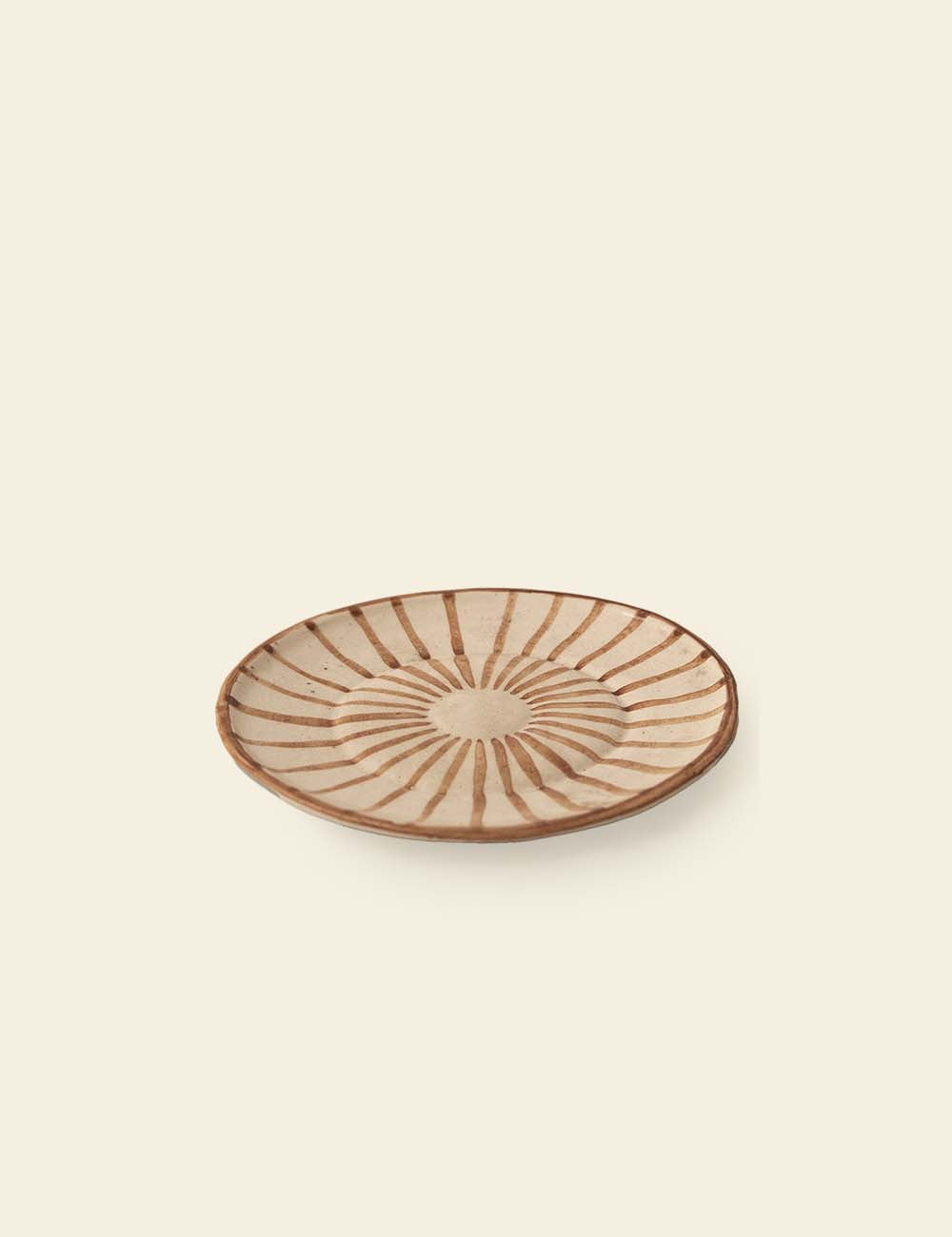 Dripping Coffee Stripes Ceramic Plate