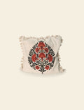 Ethnic Floral Motif Off White Cushion