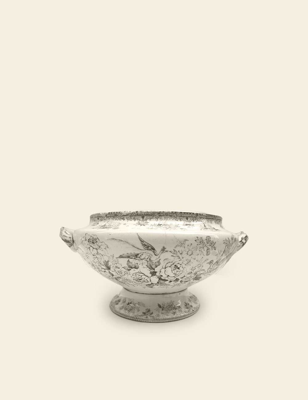 Floral Ceramic White Soup Terrine