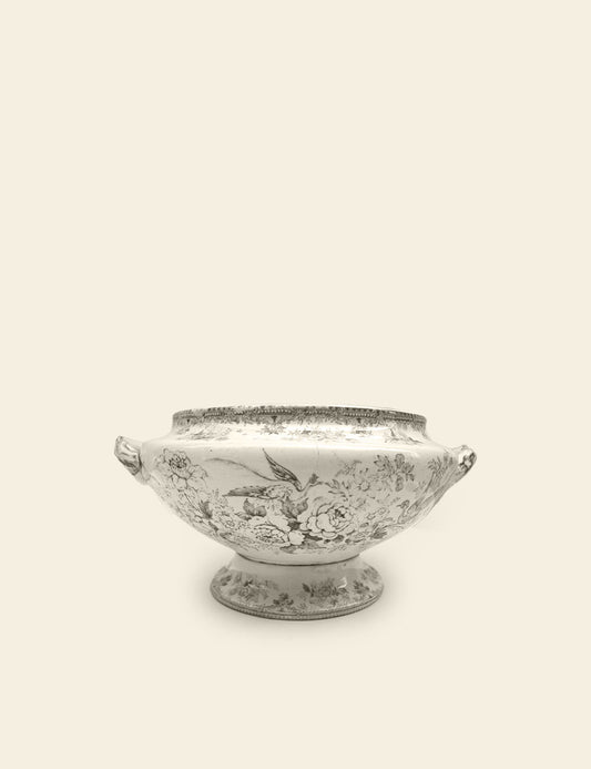 Floral Ceramic White Soup Terrine