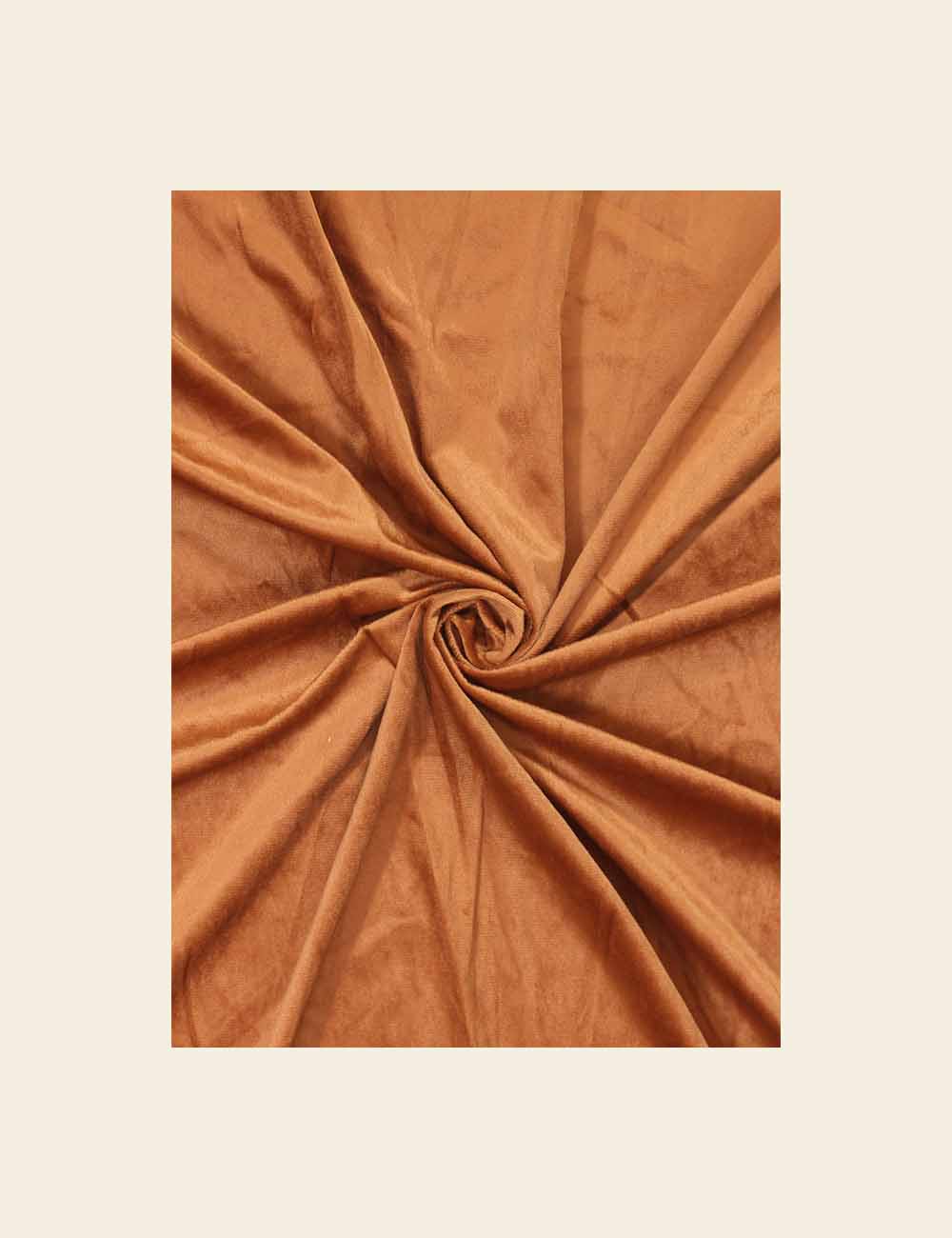 Golden Brown Viscose Micro Velvet Fabric