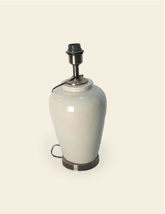 Golden & Off-White Ceramic Table Lamp Base