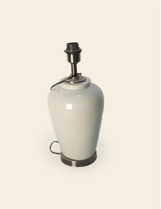 Golden & Off-White Ceramic Table Lamp Base