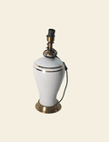 Golden & White Lined Ceramic Lamp Base