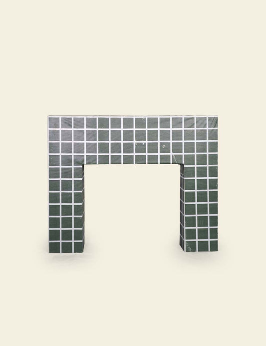 Green Checkered Fireplace Frame