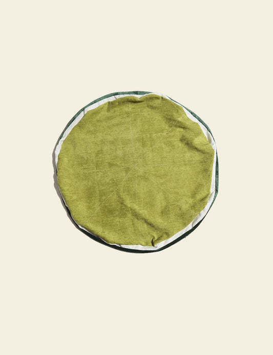 Green Glenville Velvet Round Cushion Cover