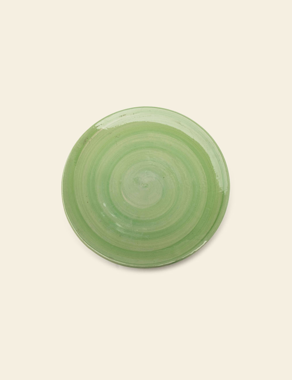 Green Spiral Light Green Ceramic Plate