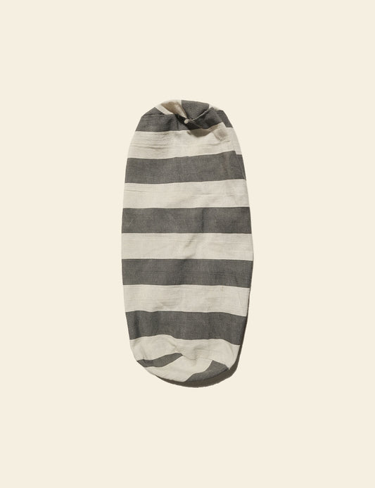 Grey and White Stripes Linen Back Rest Cover