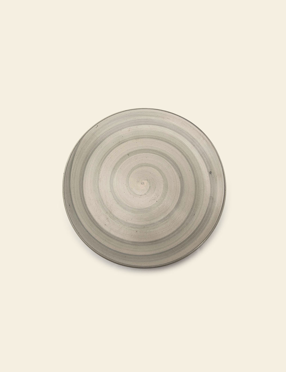 Grey Spiral Light Grey Ceramic Plate