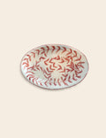 Hand-Painted Ceramic Plate in Rust Red