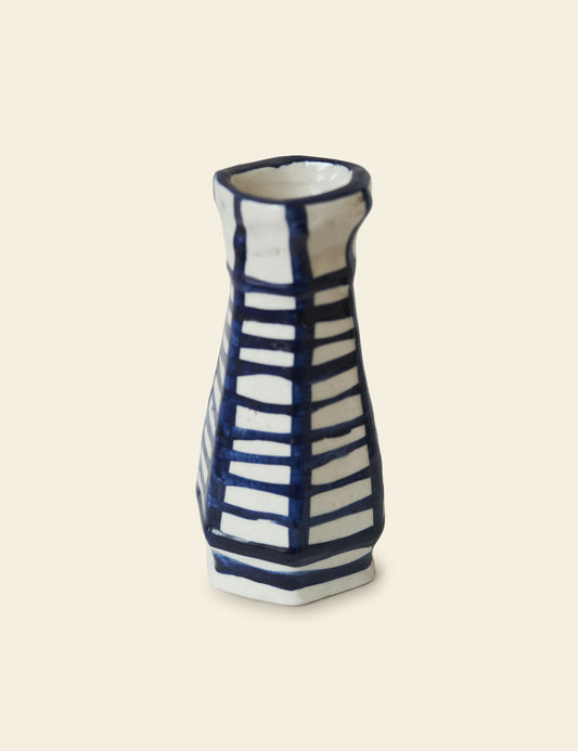 Handmade Ceramic Blue Stripes Vase