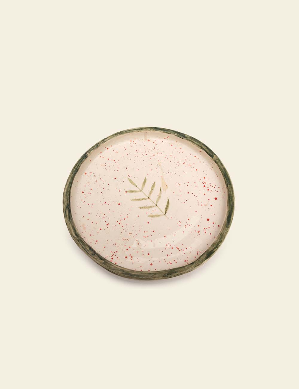 Handmade Plate with Flower Dots