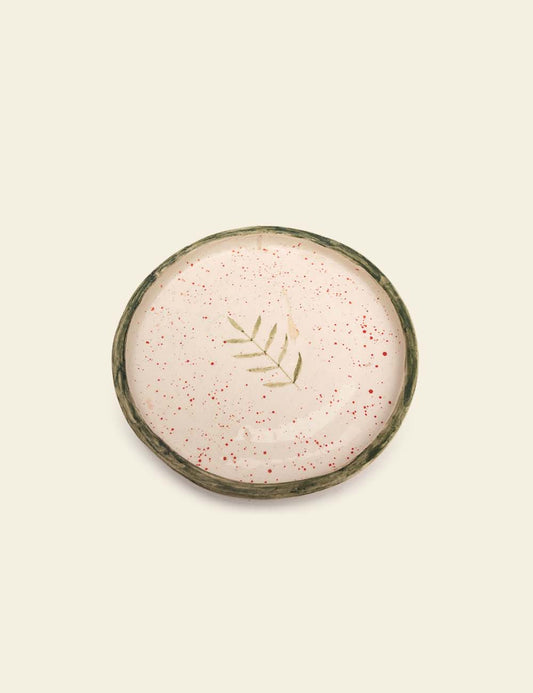 Handmade Plate with Flower Dots
