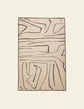 Ivory & Black Abstract Lines Painting