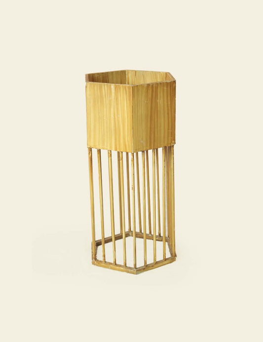 Light Gold Wood Planter Stand