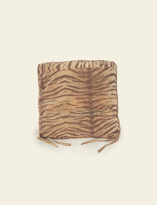 Light Brown Dark Brown Tiger Seat Pad Cushion