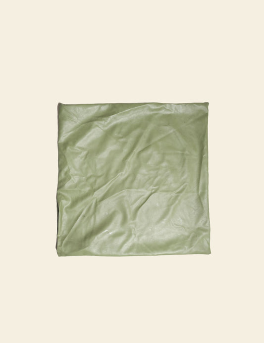 Light Olive Green Faux Leather Cushion Cover