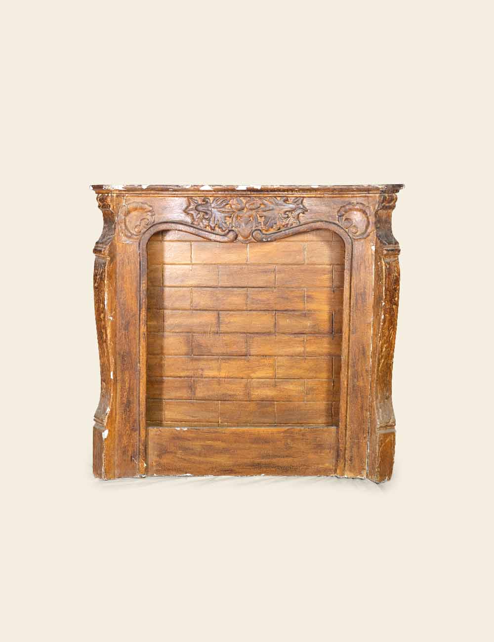 Light Polish Classical Wooden Fireplace