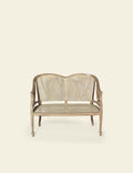Light Wood Rattan 2-Seater Sofa
