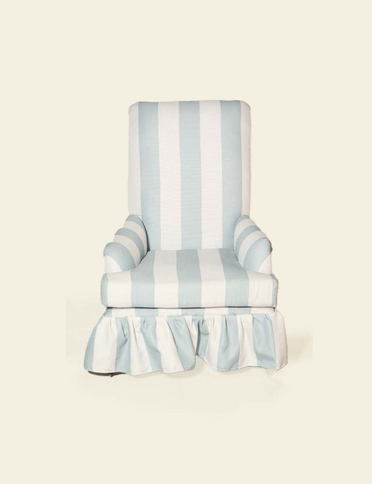 Maud Plain Blue Stripe Sofia Armchair