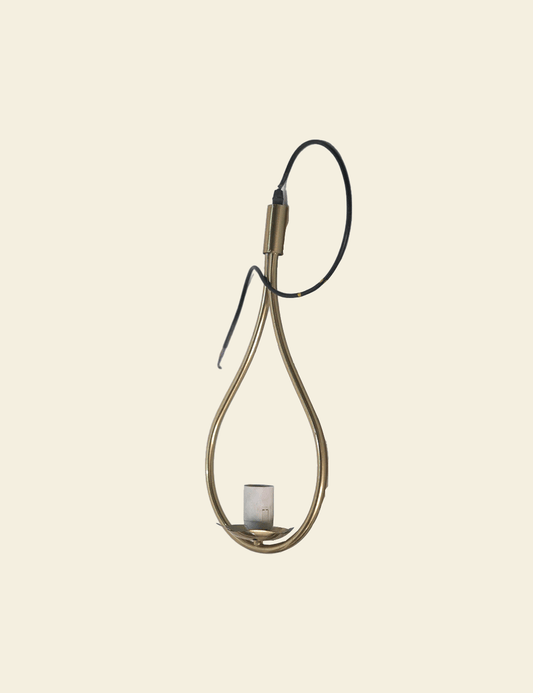 Mid-Century Modern Gold Tear Drop Pendant Light