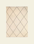 Modern Diagonal Lines Grey and White Rug