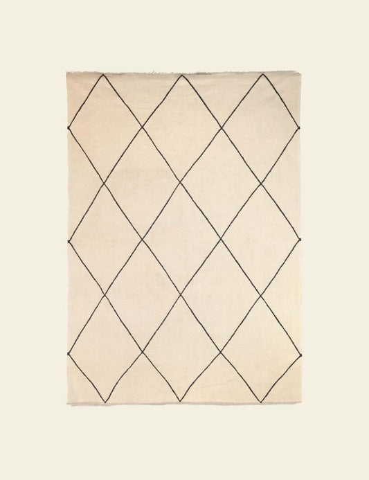 Modern Diagonal Lines Grey and White Rug