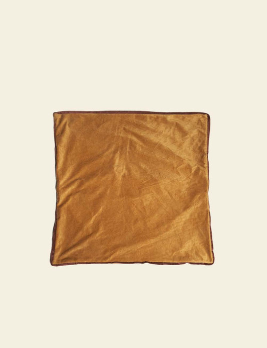 Mustard Brown Silk Cushion Cover