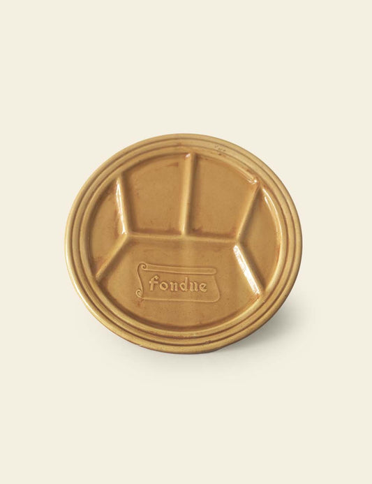 Mustard Yellow Fondue Partition Round Tray
