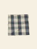 Navy Blue & Off-White Plaid Cushion Cover