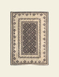 Off-White & Navy Ethnic Rug