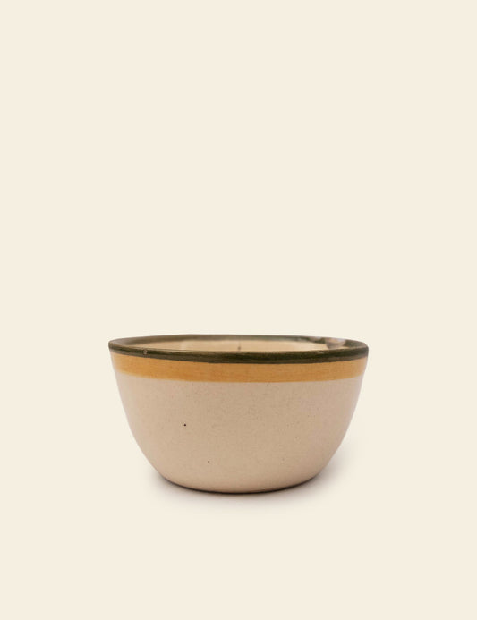 Off-White Black Gold Trim Bowl