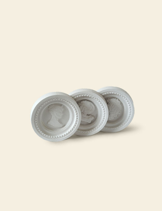 Off-White Ceramic Greek Women Wall Plates