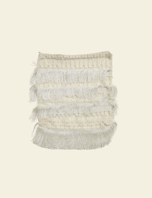 Off-White Handwoven Fur Cushion Cover