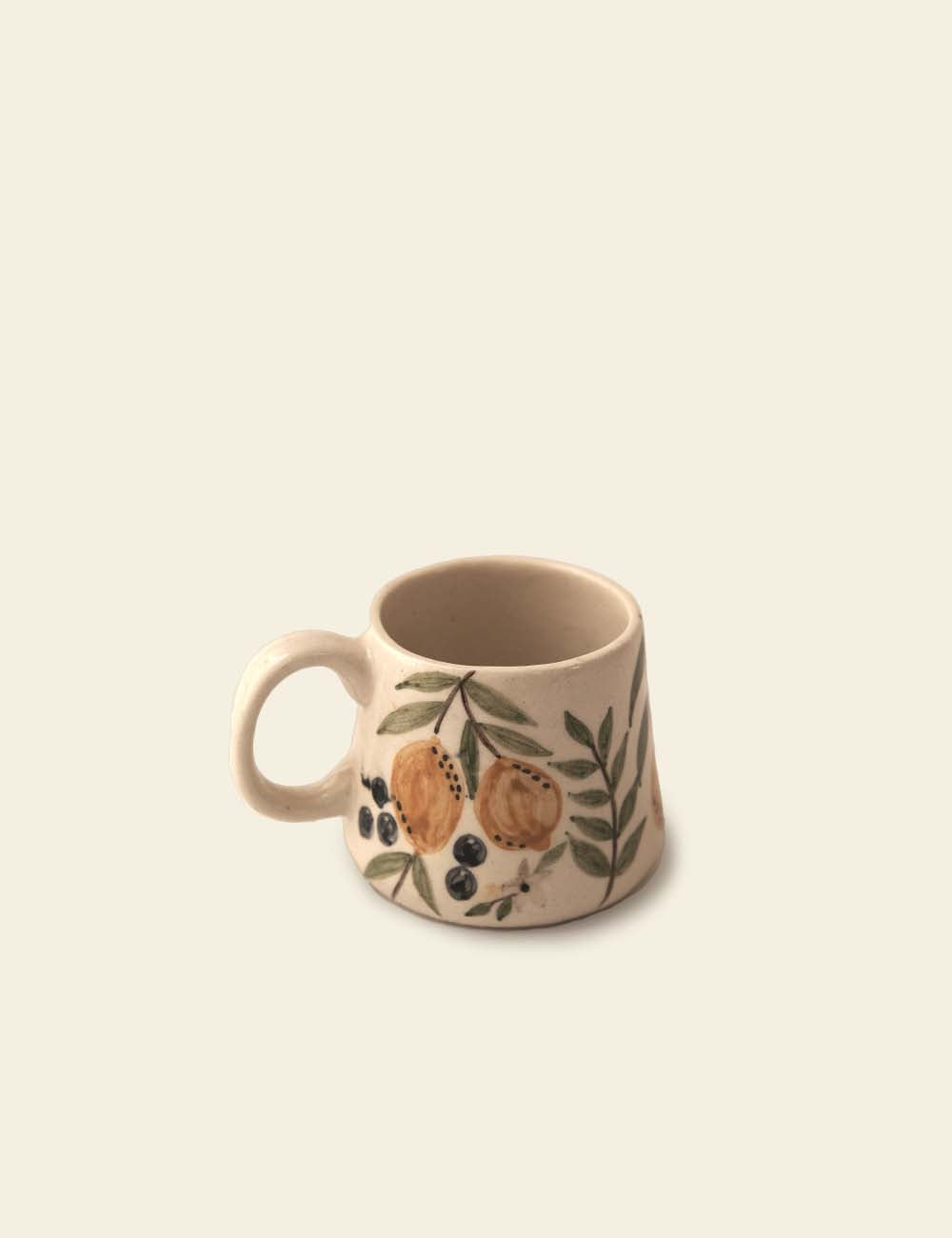 Off White Lemons Ceramic Coffee Mug